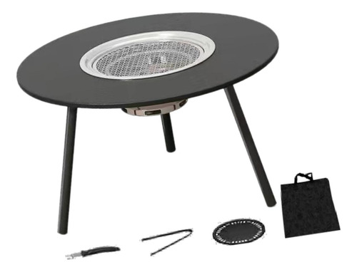 Parrilla Para Barbacoa Al Aire Libre, Negro Con 8 Piezas