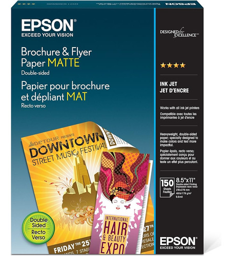 Papel Para Folletos Y Volantes Epson Mate A Doble Cara (s042