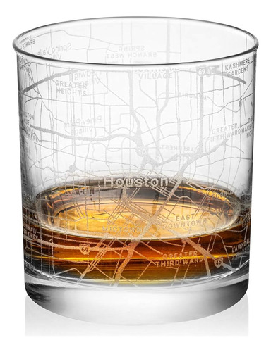 Rocks Whiskey Old Fashioned 11oz Vidrio Urbano Mapa De La Ci