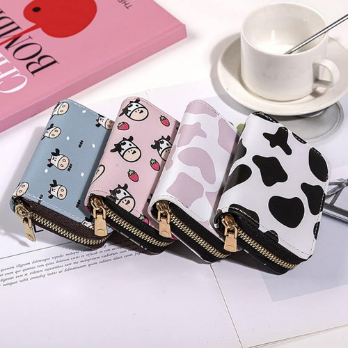 Billetera De Mujer Monedero Mujer Wallet Cuero Pu Vaca Color Celeste