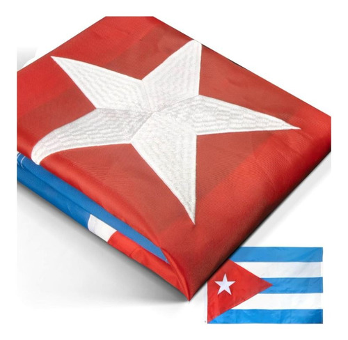 Bandera De Cuba De Nylon Bordada 150x90 Cm Premium