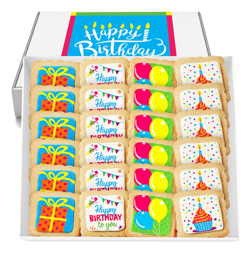 Happy Birthday Cookies - Paquete De 24 Cestas De Regalo Envu