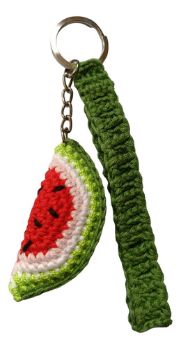 Llavero Crochet De Sandía Hecho A Mano 