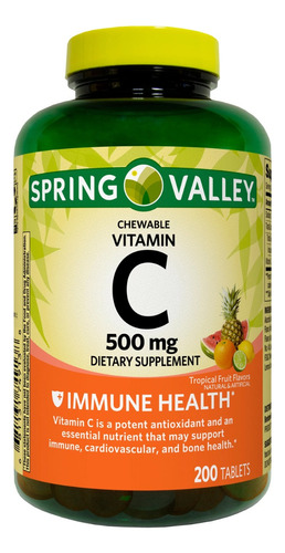 Vitamina C Masticable Spring Valley 500mg X 200 Tab.