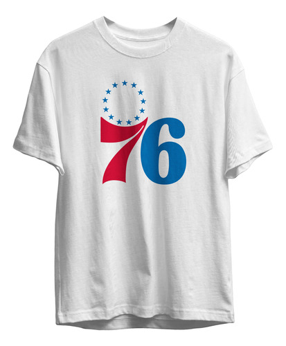 Remera Basket Nba Philadelphia 76ers Blanca Logo 76