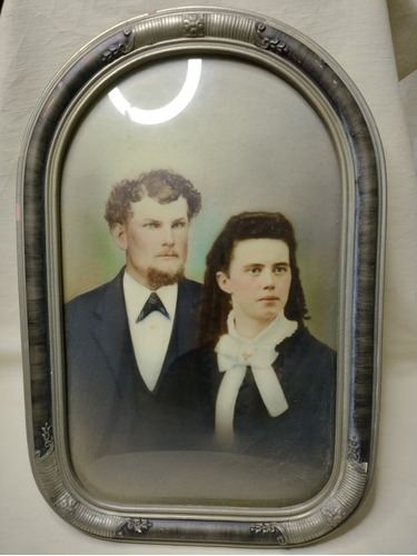 Antique, Antiguo Cuadro Con Retrato De Pareja De Época.