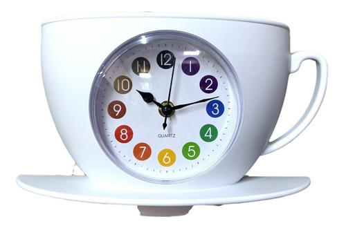 Reloj Analogico Plastico De Pared Diseño Taza