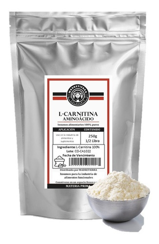 L-carnitina 100% Pura X250g Polvo - g a $520