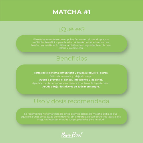 Té Matcha #1 100 Gr Bam Boo! Lifestyle