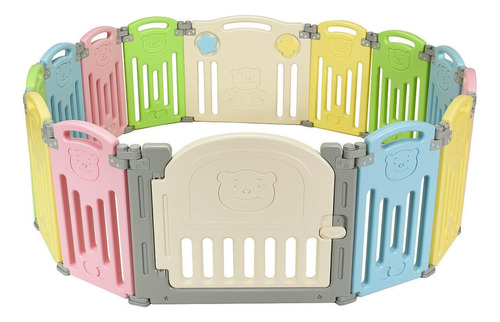 Corral De Seguridad De 14 Paneles Para Bebés, Multicolor