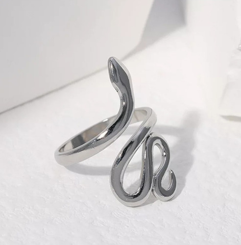 Anillo Serpiente Liso Acero