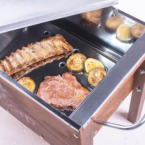 Caja China Mediana Inoxidable + Parrilla De Ángulo