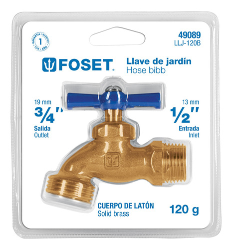 Llave Nariz Jardin, 1/2', Blister, Foset Foset 49089