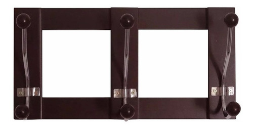 Perchero De Pared Marron 3 Ganchos