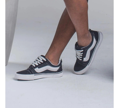 Zapatillas Urbanas Clásicas Lona Gamuza Aplique 3d Van Knu