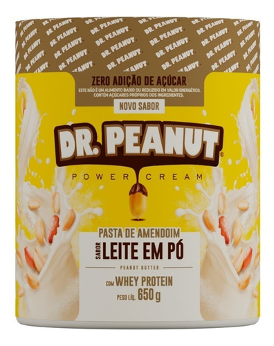 Suplemento em pasta Dr. Peanut  Power cream pasta de amendoim Power cream sabor  leite em pó em pote de 600g