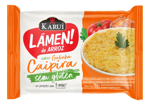 Lámen De Arroz Sem Glúten Karui Sabores Diversos 78g 16und