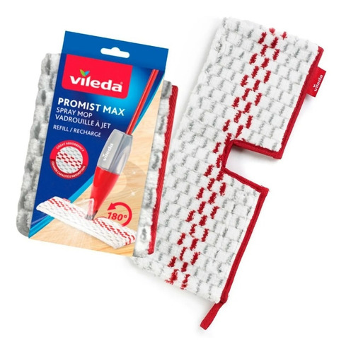 Imagen 4 de 7 de Vileda Promist Max Mopa Plana Microfibra Con Spray