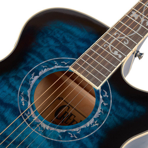 Imagen 4 de 9 de Guitarra Acústica Creep Con Funda Eq 5 Bandas Blue C/corte