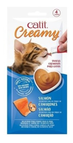 Snacks Para Gatos Catit Creamy Sabor Salmon 4 Tubos