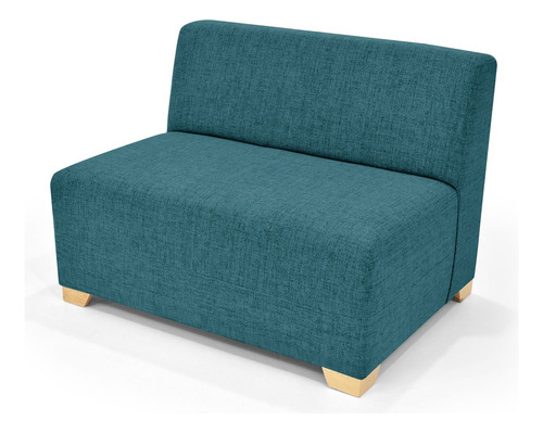 Sofa Venecia Madera Color Azul Petróleo Diseño De La Tela Poliéster