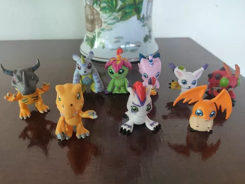 Bonecos Digimon Digmon Miniaturas digmons coleção Greymon Piyomon Palmon  Tentomon Tailmon Patamon Gabumon Agumon Gomamon kit com 9 unidades - WIN