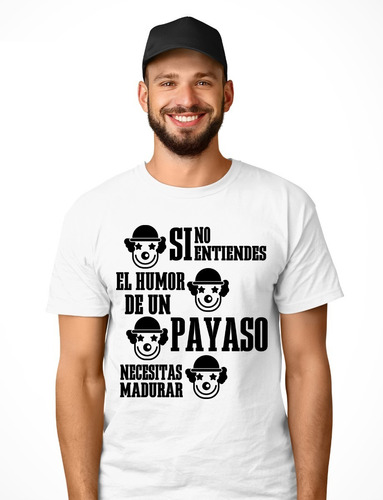 Playera De Hombre Payasos  Madurar Blanca  Cleen Alexer