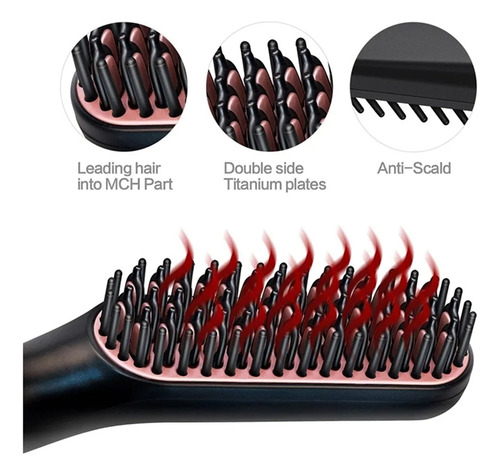 Pente De Cabelo Liso Multifuncional De Aquecimento Rápido