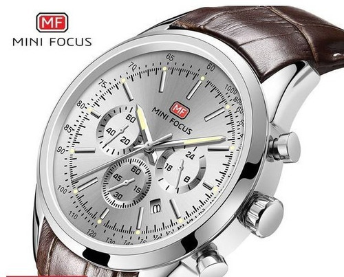 Relogio De Pulso, Pulseira Em Couro, Marca Mini Focus
