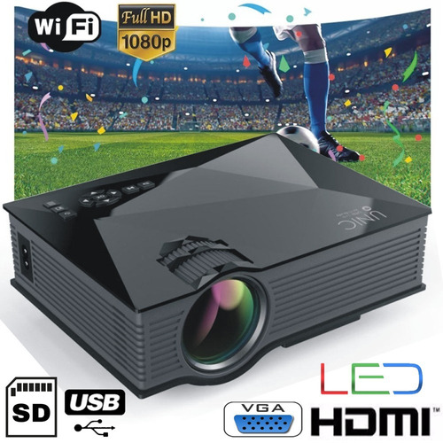 Proyector Portatil Mini Led Uc46+ Wifi Full Hd 1200 Lumen Hdmi Usb Vga Sd + Control Remoto