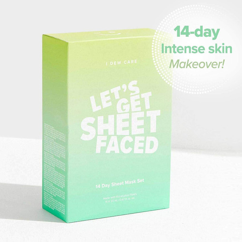 I Dew Care Lets Get Sheet Faced Face Sheet Mask Pack | 14 D