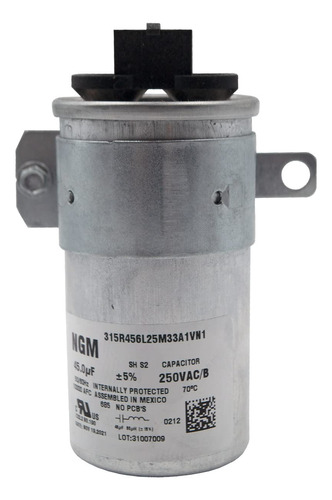 Capacitor De 45mf Para Lavadora Whirlpool 