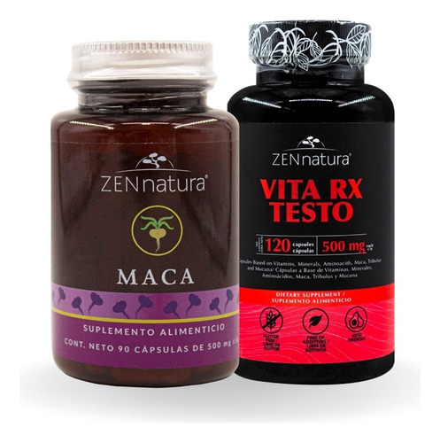 Maca Y Vita Rx Testo Energía Rendimiento Muscular Zen Natura Sabor Sin Sabor