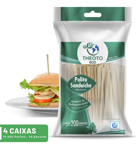 Palito Madeira Biodegradável Finger Food, Sanduíche 19.200un