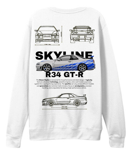 Sudadera Sin Gorro Skyline R34 Gt-r