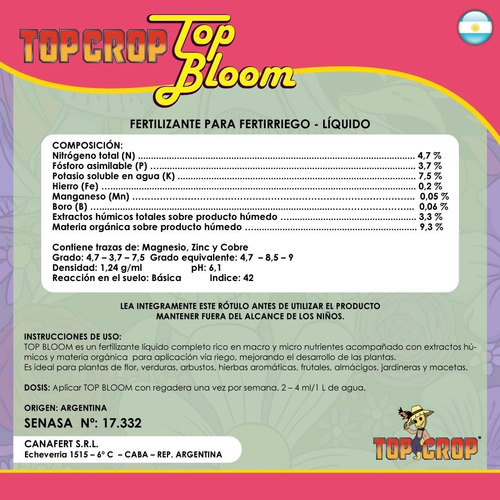 Top Bloom 250ml Top Crop Flora Cogoshop