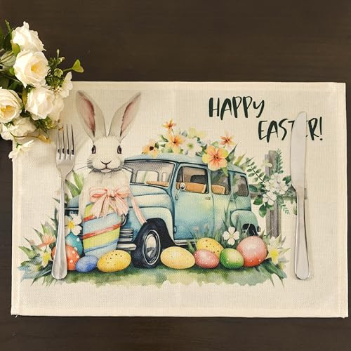 Manteles Individuales De Conejo De Pascua Huevos Set De 4 Pa