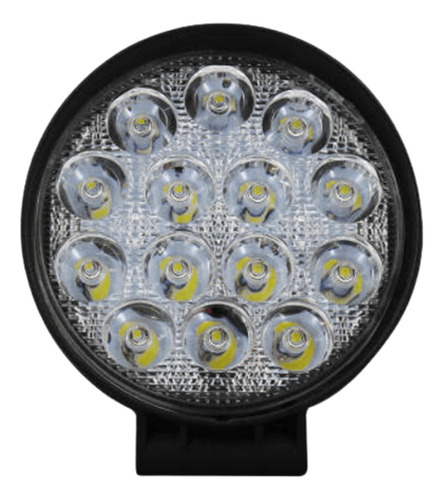 Farol Aux 14 Leds 12/24v 48w Redondo Off Road 6000k Briwax