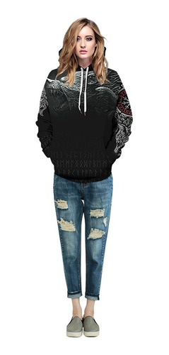 Nuevo Conjunto De Sudadera Con Capucha Y Estampado De Viking