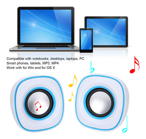Altavoces De Computadora Usb Mini Portátil Con Sonido Estére