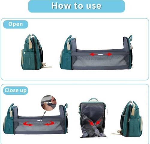 Imagen 1 de 7 de Mochila Maternal Multifunción Con Cuna Y Cambiador- Moc2757