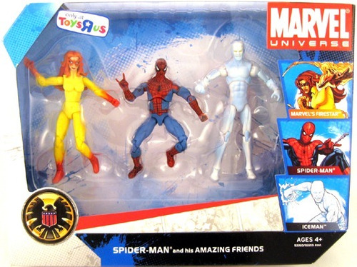 Marvel Universe: Pack X3 Spider-man Iceman Firestar
