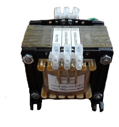 Transformador Para Cargador De Batería (220/6+6v) 10 Amper