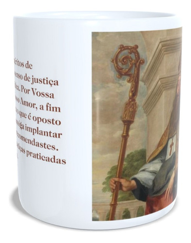 Caneca Santo Ambrósio - Religioso - Cerâmica - 325 Ml