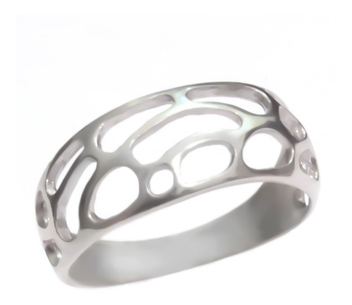 Anillo Bombé Calado - Plata 925 - Joyería Contemporánea