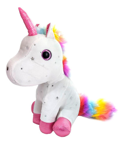 Peluche Unicornio Arcoiris Suave Kawaii Esponjoso Regalo