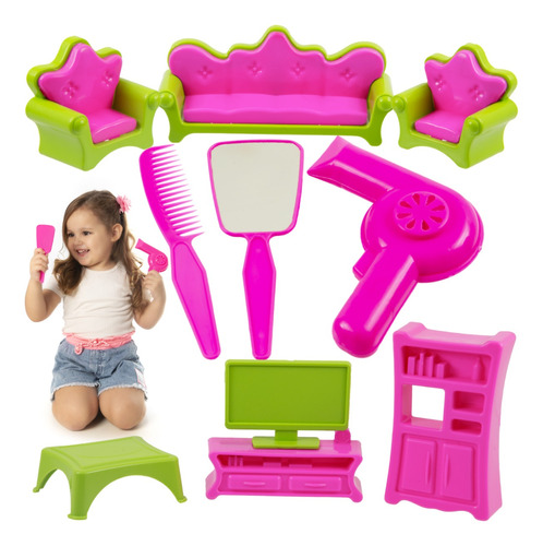 Kit 10 Brinquedos - Camarim Princesa C/ Secador + 3 Caixas