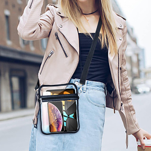 Bolso Transparente Monedero Transparente Negro Pequeño