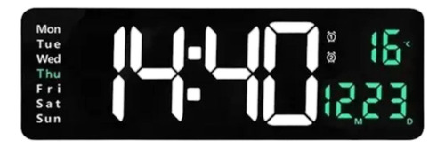 Tecnotiendarr Reloj De Pared Digital Decorativo Led Pantalla Grande Color de la estructura Negro