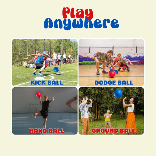 Set De Kickball Rojo Y Azul - (9 Pulgadas) Con Bomba Para...
